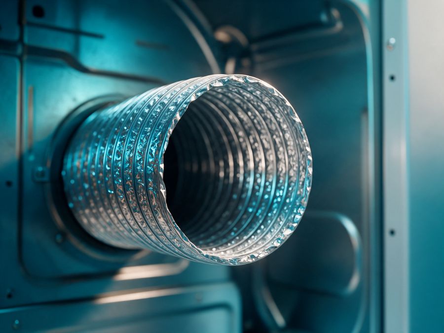 The same dryer vent hose, empty and clean