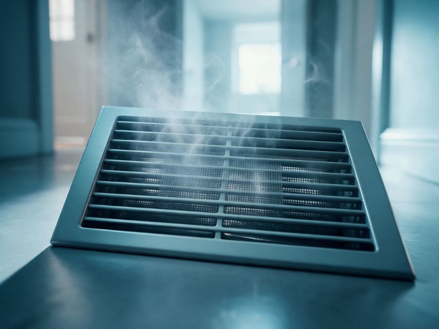The same grille, clean with a sanitizing mist
